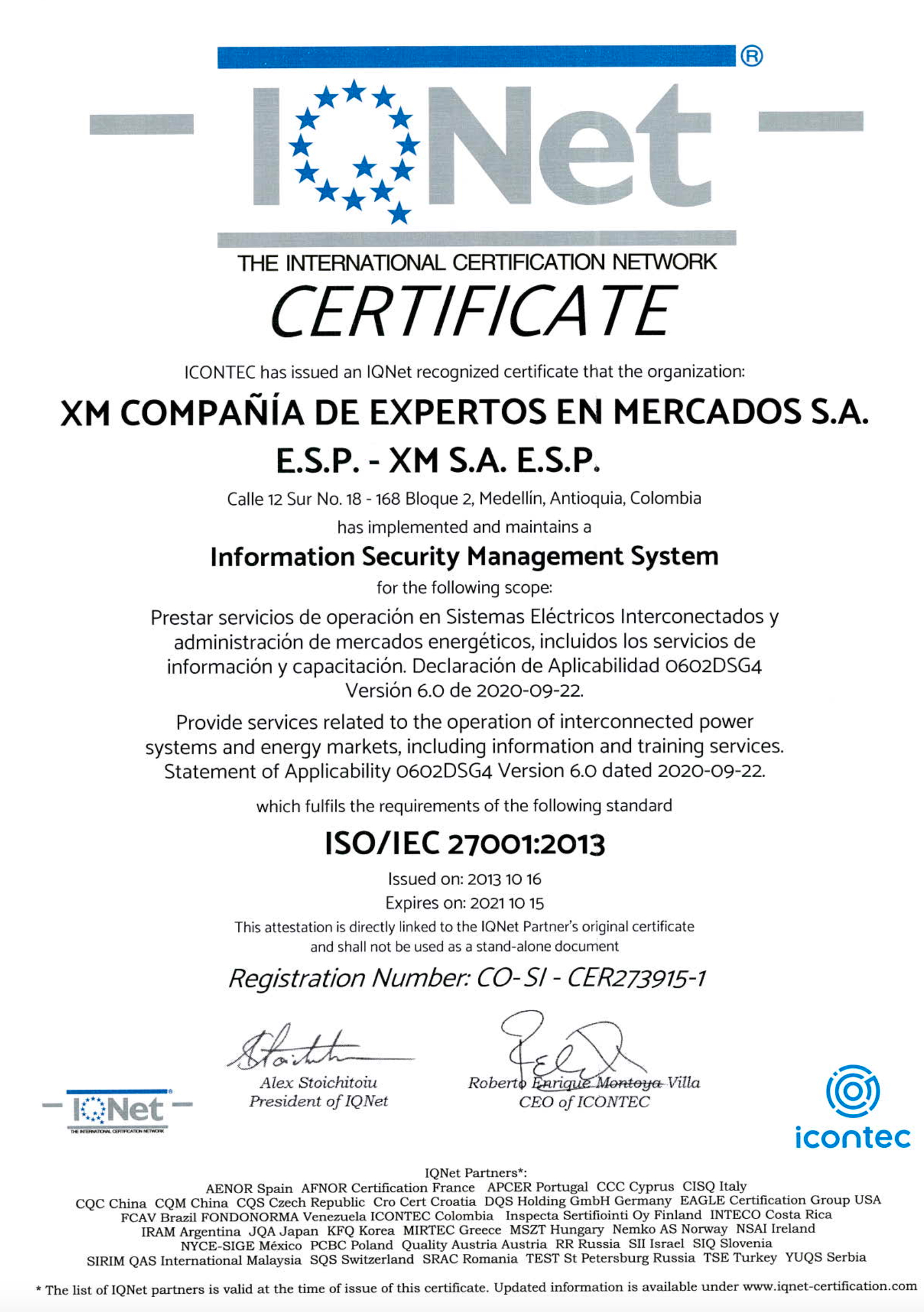 Certificación Iso Iec 27001